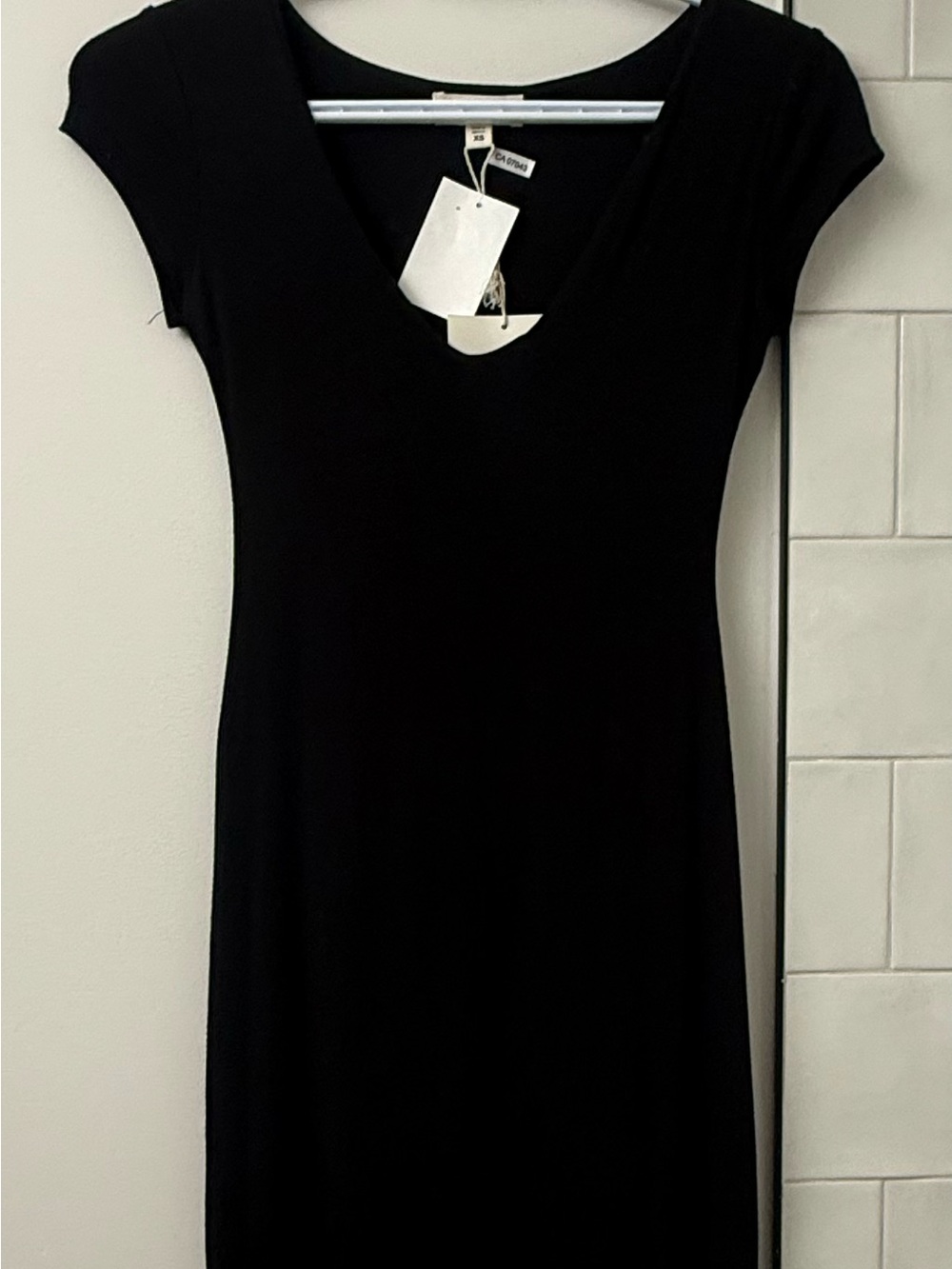 See You Monday Black V-Neck Midi Dress